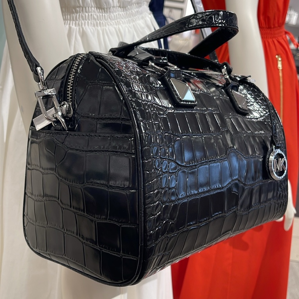 Michael Kors Grayson Medium Crocodile Embossed Leather Satchel
Black 
NWT - Picture 16 of 16